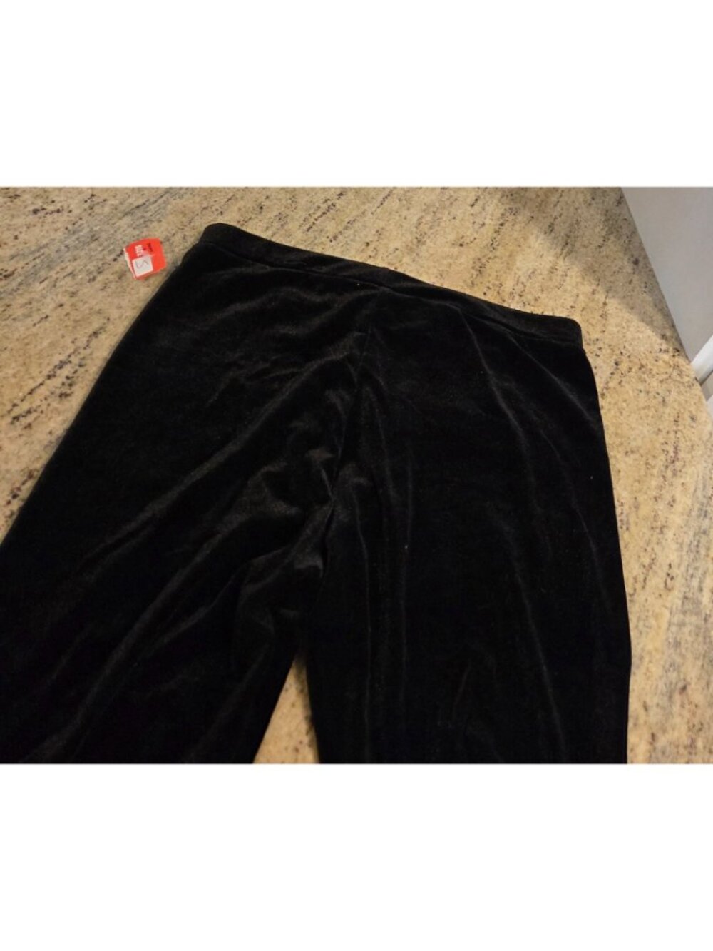 New! The Pyramid Collection Sz S Black Velvet Leggings Tappered Leg Ruched Goth - Picture 12 of 14